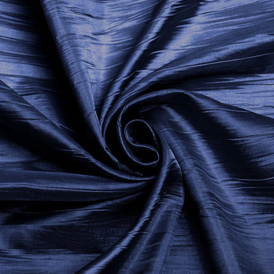 Navy Blue Crushed Taffeta Fabric - 54" Width - Creased Clothing Decorations Crafts - Sold By The Yard