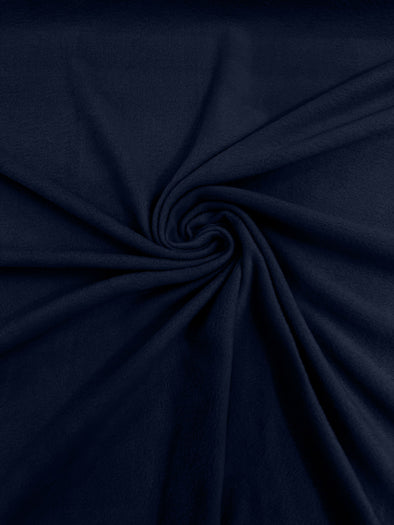 Navy Blue Solid Polar Fleece Fabric Sold by the yard 60"Wide|Antipilling 245GSM |Medium Soft Weight| Blanket Supply,DIY, Decor,Baby Blanket