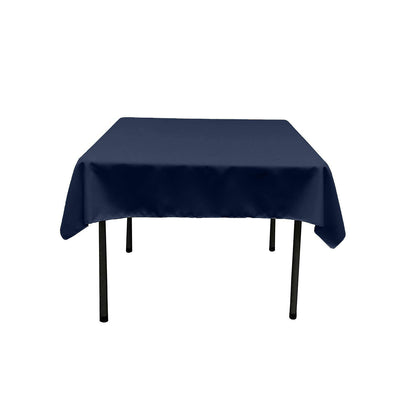 Navy Blue Square Polyester Poplin Table Overlay - Diamond. Choose Size Below