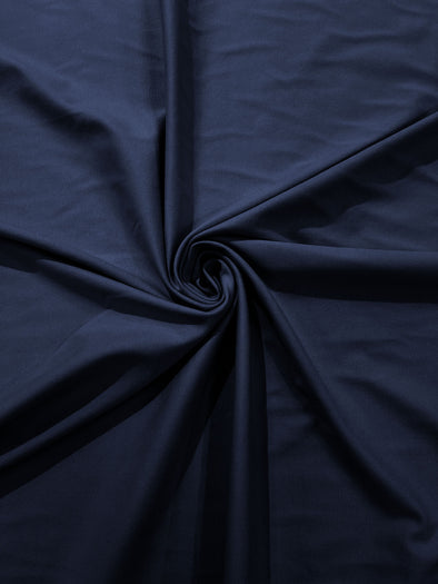 Navy Blue Stretch Ponte De Roma 320 GSM Knit Poly Rayon Fabric, Sold by the Yard.