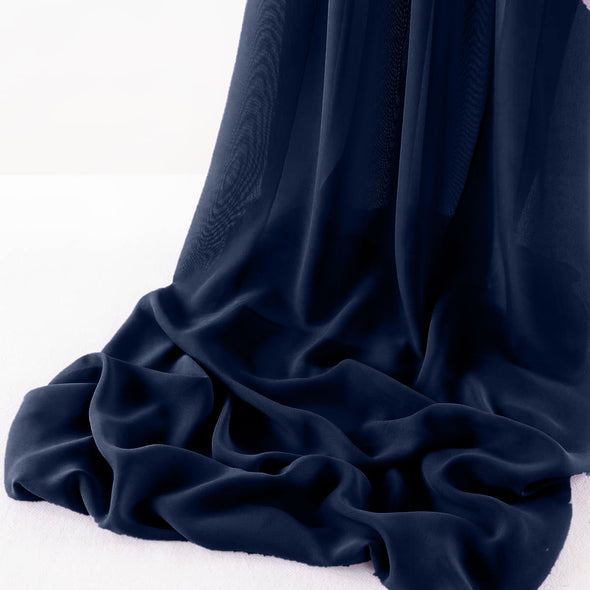 Navy Blue Wool Dobby Chiffon Sheer Table Runner for Wedding, Decorations for Birthday Parties, Banquets, Engagements.