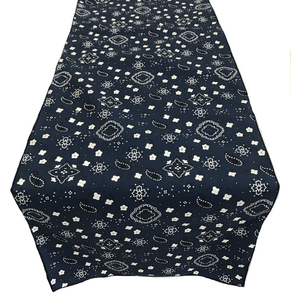 12" Wide x 108" Long, Bandanna Print Poly Cotton Table Runner.