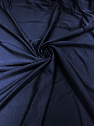 Navy Blue Shiny Milliskin Nylon Spandex Fabric 4 Way Stretch 58" Wide Sold by The Yard