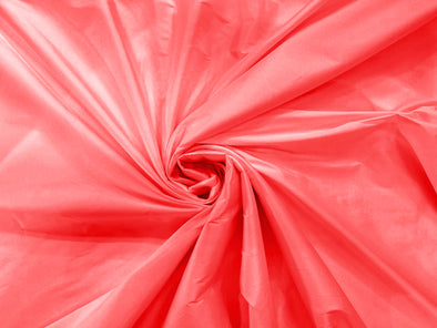 Neon Coral 100% Polyester Imitation Silk Taffeta Fabric 55" Wide/Costume/Dress/Cosplay/Wedding