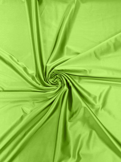 Neon Green Heavy Shiny Satin Stretch Spandex Fabric/58 Inches Wide/Prom/Wedding/Cosplays