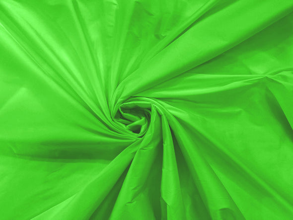 Neon Green 100% Polyester Imitation Silk Taffeta Fabric 55" Wide/Costume/Dress/Cosplay/Wedding