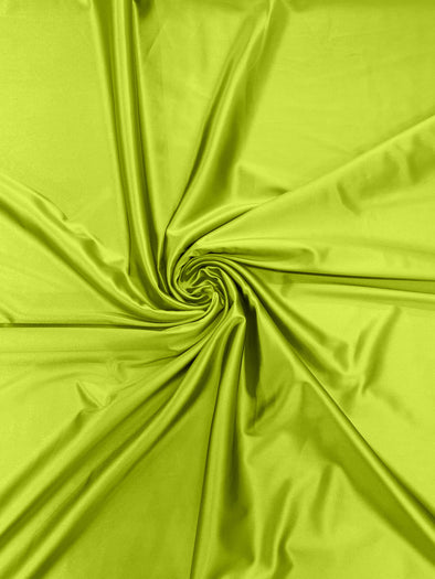 Neon Lime Heavy Shiny Satin Stretch Spandex Fabric/58 Inches Wide/Prom/Wedding/Cosplays