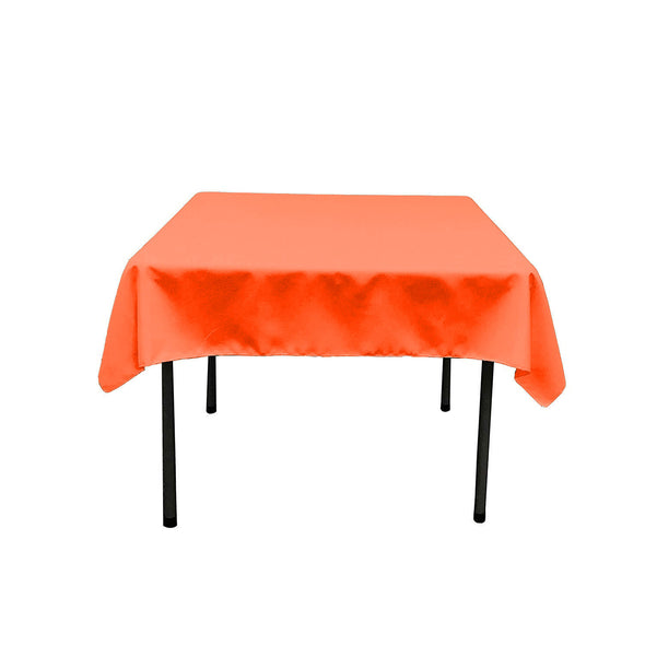 Neon Orange Square Polyester Poplin Table Overlay - Diamond. Choose Size Below