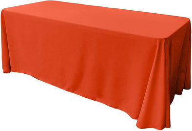 Neon Orange Rectangular Polyester Poplin Tablecloth Floor Length / Party supply