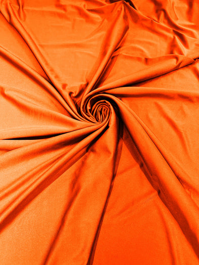 Neon Orange Shiny Milliskin Nylon Spandex Fabric 4 Way Stretch 58" Wide Sold by The Yard