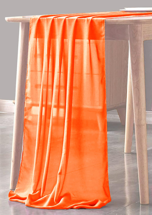 Neon Orange Sheer Table Runner for Wedding, Decorations for Birthday Parties, Banquets, Engagements.