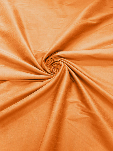Neon Orange Polyester Dupioni Faux Silk Fabric/ 55” Wide/Wedding Fabric/Home Décor.