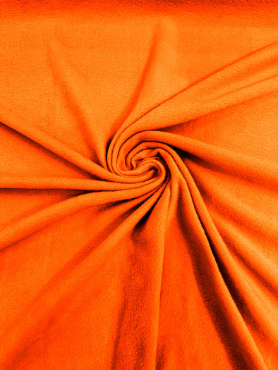 Neon Orange Solid Polar Fleece Fabric Sold by the yard 60"Wide|Antipilling 245GSM |Medium Soft Weight| Blanket Supply,DIY, Decor,Baby Blanket