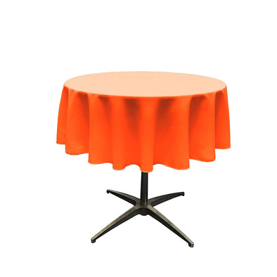 Neon Orange Solid Round Polyester Poplin Tablecloth Seamless