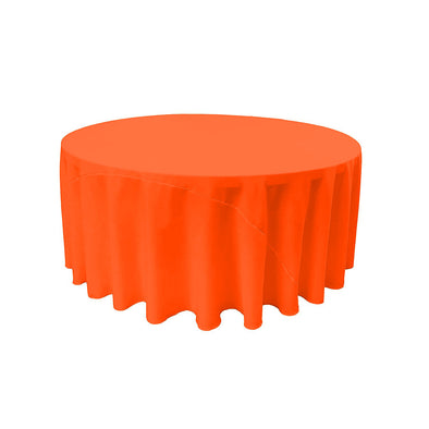 Neon Orange Solid Round Polyester Poplin Tablecloth With Seamless