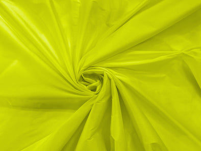 Neon Yellow 100% Polyester Imitation Silk Taffeta Fabric 55" Wide/Costume/Dress/Cosplay/Wedding