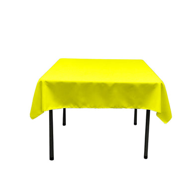 Neon Yellow Square Polyester Poplin Table Overlay - Diamond. Choose Size Below