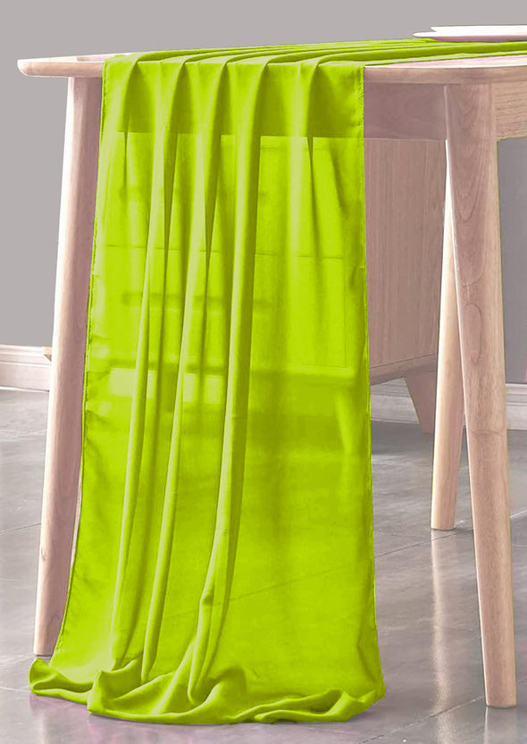 Neon Yellow Sheer Table Runner for Wedding, Decorations for Birthday Parties, Banquets, Engagements.