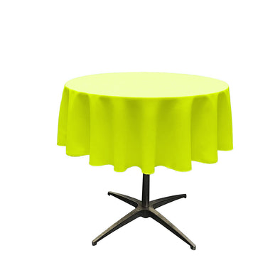 Neon Yellow Solid Round Polyester Poplin Tablecloth Seamless