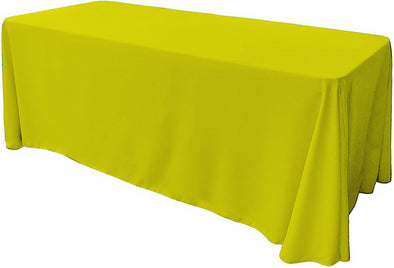 Neon Yellow Rectangular Polyester Poplin Tablecloth Floor Length / Party supply