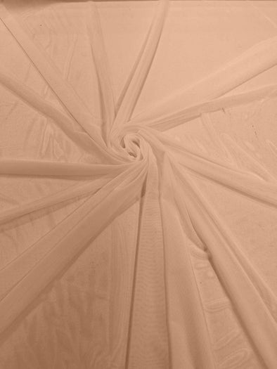 Nude 58/60" Wide Solid Stretch Power Mesh Fabric Spandex Sheer See-Though-Sold By The Yard.