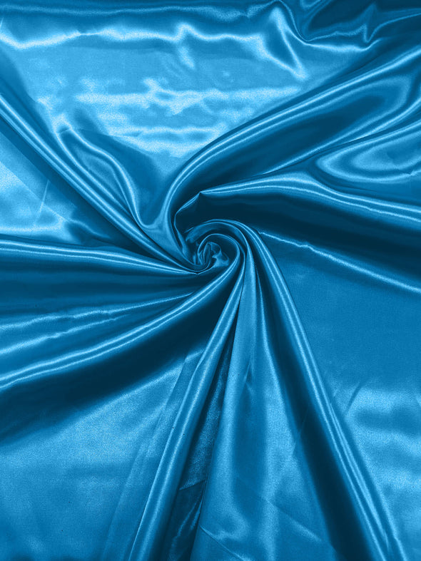 Ocean Blue Shiny Charmeuse Satin Fabric for Wedding Dress/Crafts Costumes/58” Wide /Silky Satin