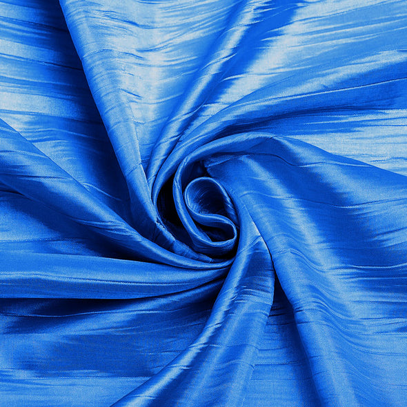 Ocean Blue Crushed Taffeta Fabric - 54" Width - Creased Clothing Decorations Crafts - Sold By The Yard