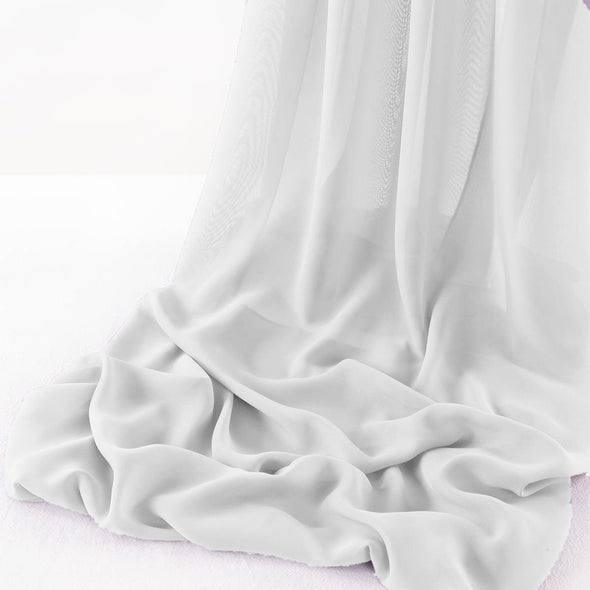 Off White Wool Dobby Chiffon Sheer Table Runner for Wedding, Decorations for Birthday Parties, Banquets, Engagements.