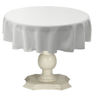 Off White Round Tablecloth Solid Dull Bridal Satin Overlay for Small Coffee Table Seamless