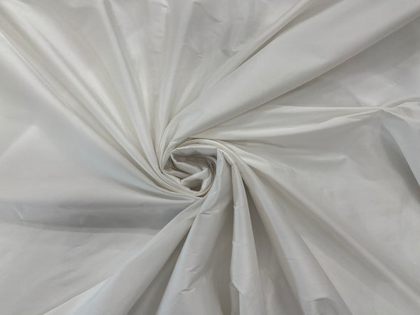 Off White 100% Polyester Imitation Silk Taffeta Fabric 55" Wide/Costume/Dress/Cosplay/Wedding