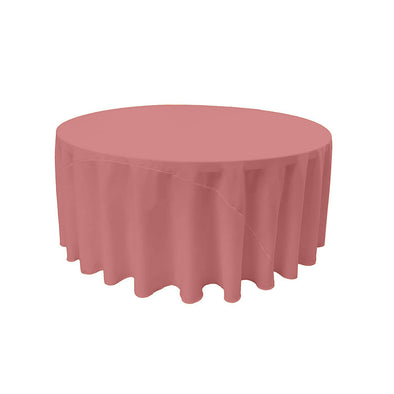 Old Rose Solid Round Polyester Poplin Tablecloth With Seamless