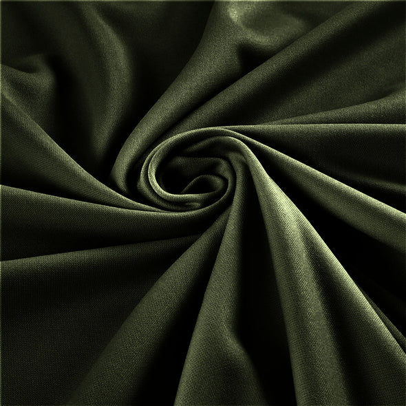 Olive Green Stretch Crepe Scuba Techno Knit Polyester Spandex Fabric for Bows, Top Knots, Head Wraps, Clothes, Costumes, Craft.