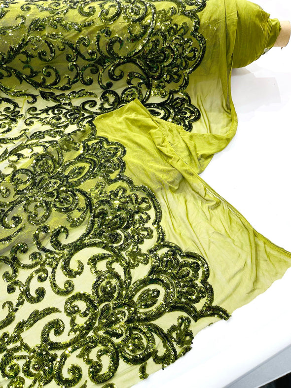 KING DAMASK SEQUIN (By The Yard)