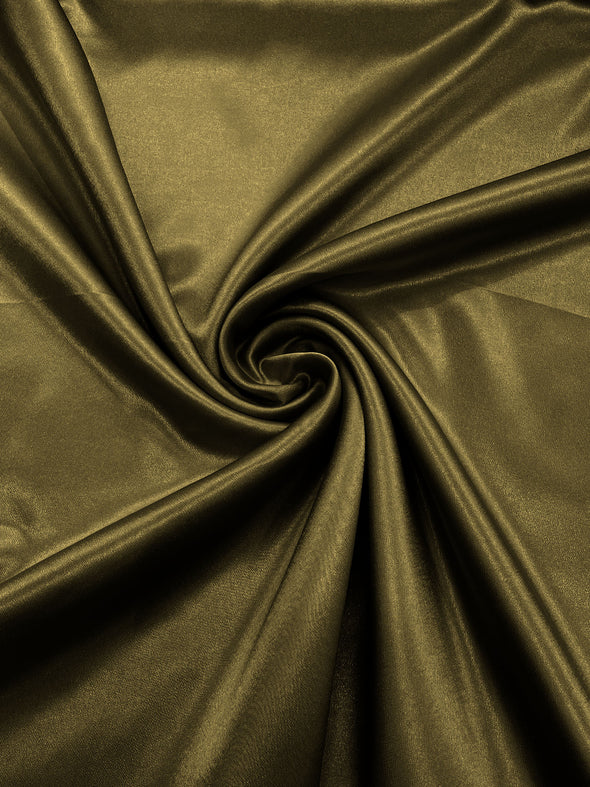 Olive Green Crepe Back Satin Bridal Fabric Draper/Prom/Wedding/58" Inches Wide Japan Quality
