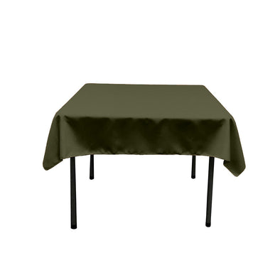 Olive Green Square Polyester Poplin Table Overlay - Diamond. Choose Size Below