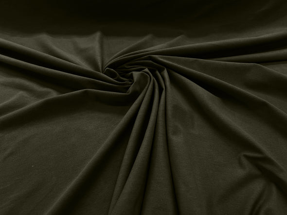 Olive 58/60" Wide Cotton Jersey Spandex Knit Blend 95% Cotton 5 percent Spandex/Stretch Fabric/Costume