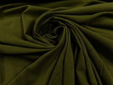 Olive Cotton Gauze Fabric Wide Crinkled Lightweight Sold by The Yard