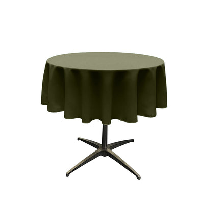 Olive Solid Round Polyester Poplin Tablecloth Seamless