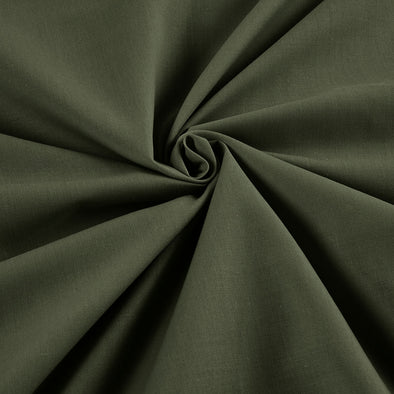 Olive Wide 65% Polyester 35 Percent Solid Poly Cotton Fabric for Crafts Costumes Decorations-Sold by the Yard