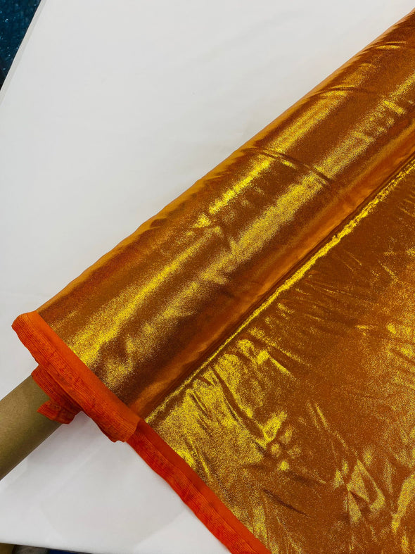 Orange Gold Foggy Foil All Over Foil Metallic Nylon Spandex 4 Way Stretch/58 Inches Wide/Costplay/
