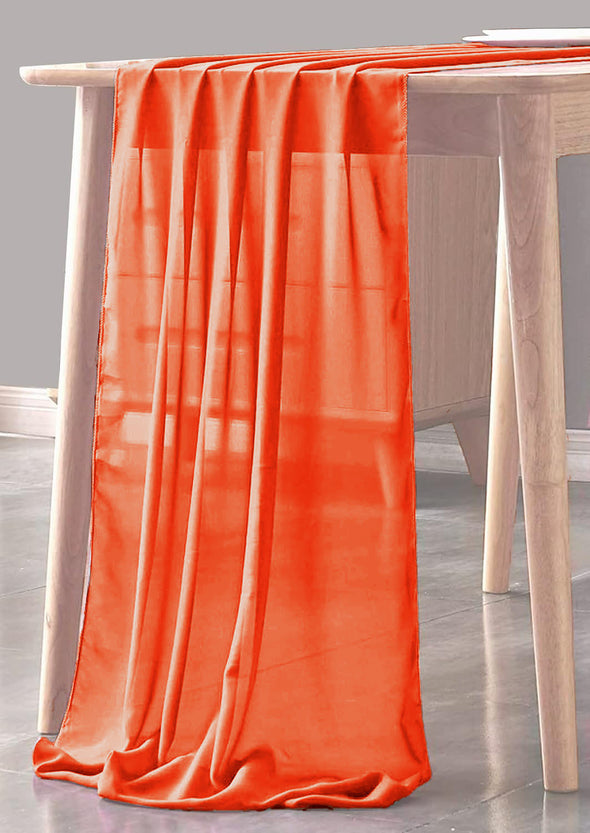 Orange Sheer Table Runner for Wedding, Decorations for Birthday Parties, Banquets, Engagements.