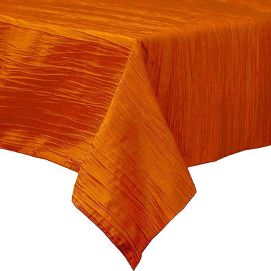 Orange Rectangular Light Weight Accordion Design Crushed Taffeta Seamless Table Overlay.