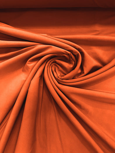 Orange ITY Fabric Polyester Knit Jersey 2 Way Stretch Spandex Sold By The Yard