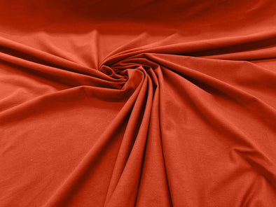 Orange 58/60" Wide Cotton Jersey Spandex Knit Blend 95% Cotton 5 percent Spandex/Stretch Fabric/Costume