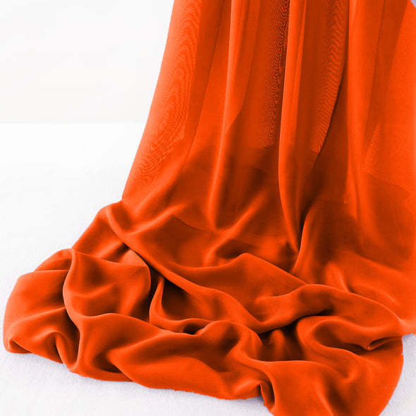 Orange Wool Dobby Chiffon Sheer Table Runner for Wedding, Decorations for Birthday Parties, Banquets, Engagements.