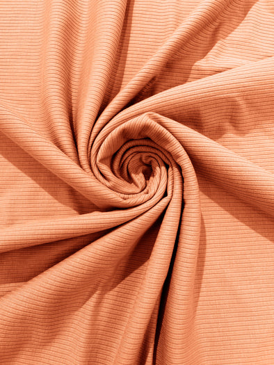 Orange Stretch Rib Knit Fabric Polyester Spandex. By The Yard.