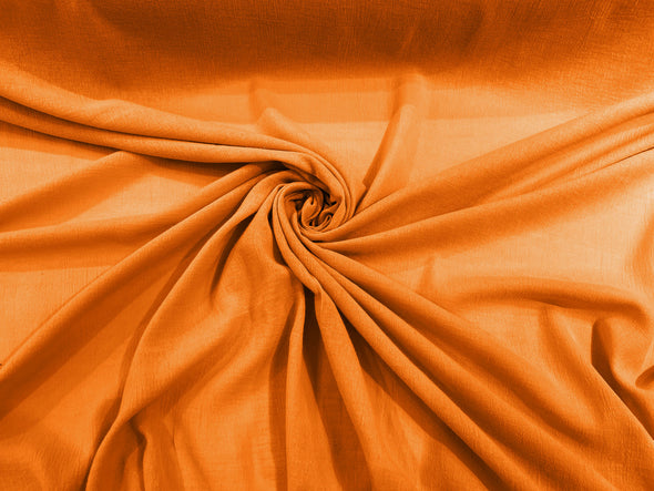 Orange Cotton Gauze Fabric Wide Crinkled Lightweight Sold by The Yard