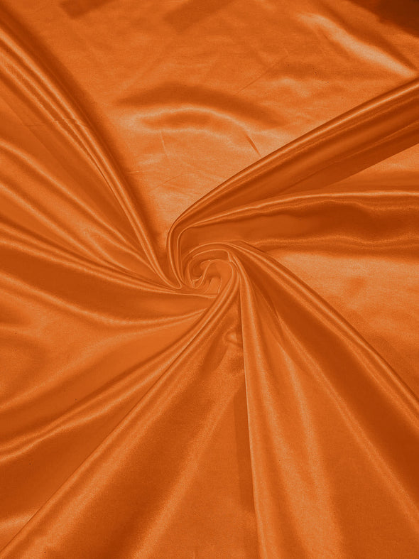 Orange Heavy Shiny Bridal Satin Fabric for Wedding Dress, 60" inches wide sold by The Yard. Modern Color