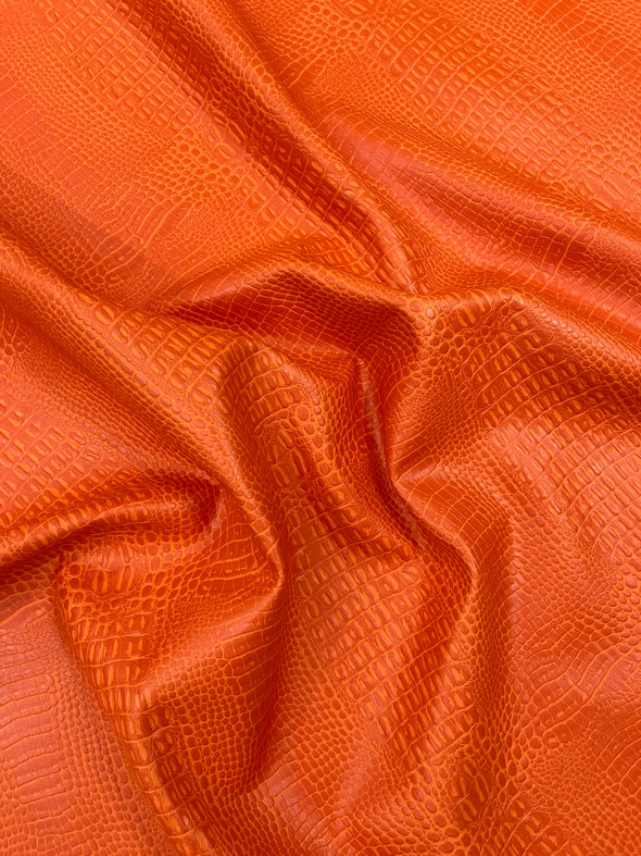 Crocodile Marine Vinyl 2 Tone Upholstery, Crocodile Skin Texture Faux Leather PVC Vinyl, 54" Wide.