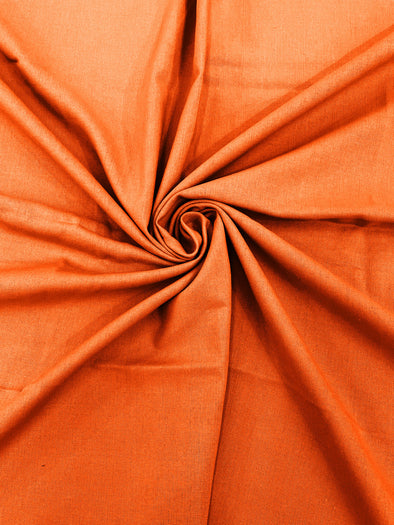 Orange Medium Weight Natural Linen Fabric/50"Wide/Clothing